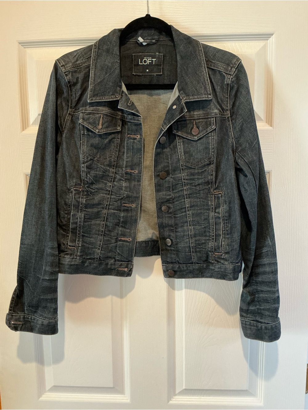 LOFT Charcoal Wash Denim Jacket M